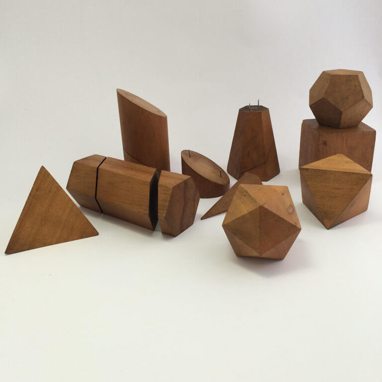 Set of Vintage Wooden Geometric Shapes Galleria62