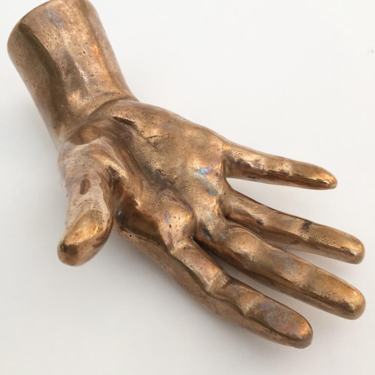 Beautiful Solid Brass Vintage Hand Sculpture of a Female Hand