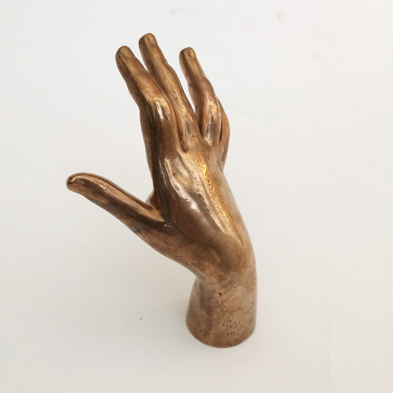 Beautiful Solid Brass Vintage Hand Sculpture of a Female Hand