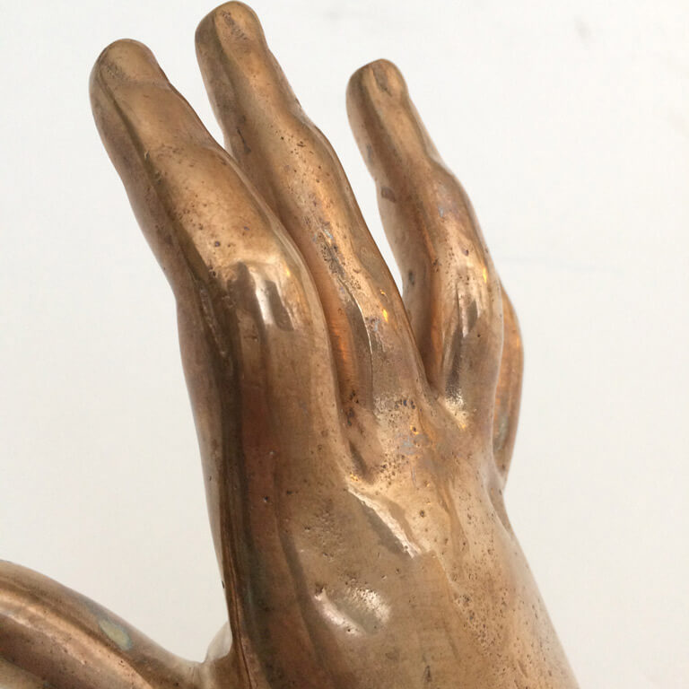 Beautiful Solid Brass Vintage Hand Sculpture of a Female Hand