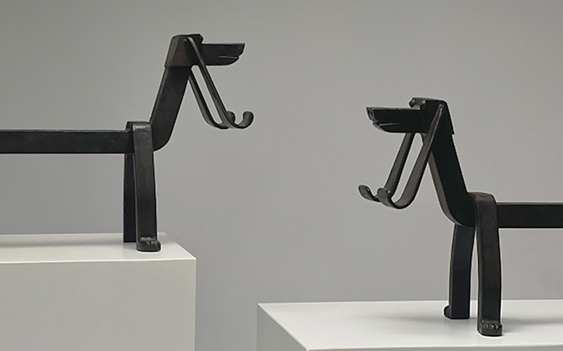 Chenet De Cheminée Teckel - Édouard Schenck, Fonte, 40 Cm, Occasion