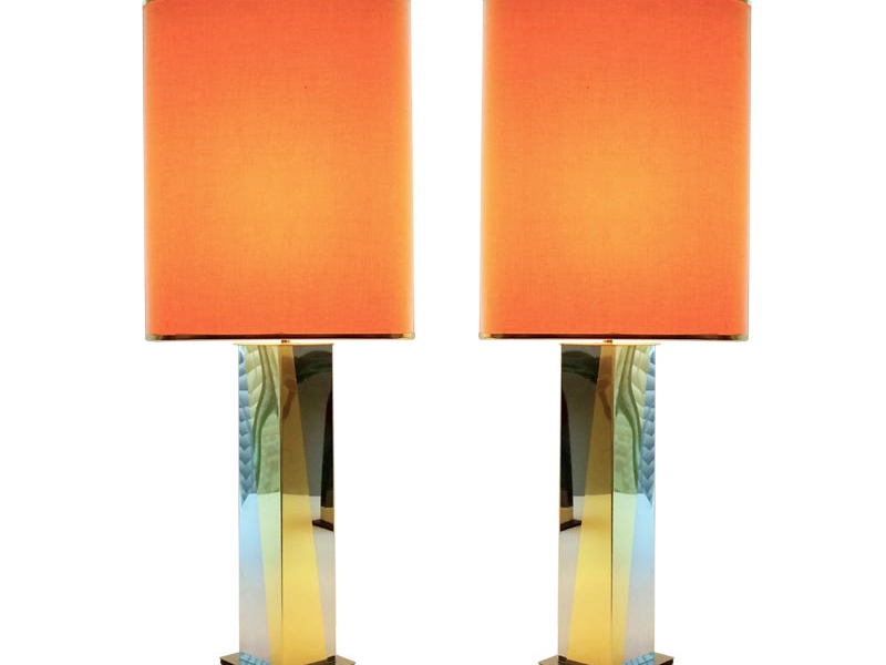 Pair of table lamps in the style of Paul Evans
