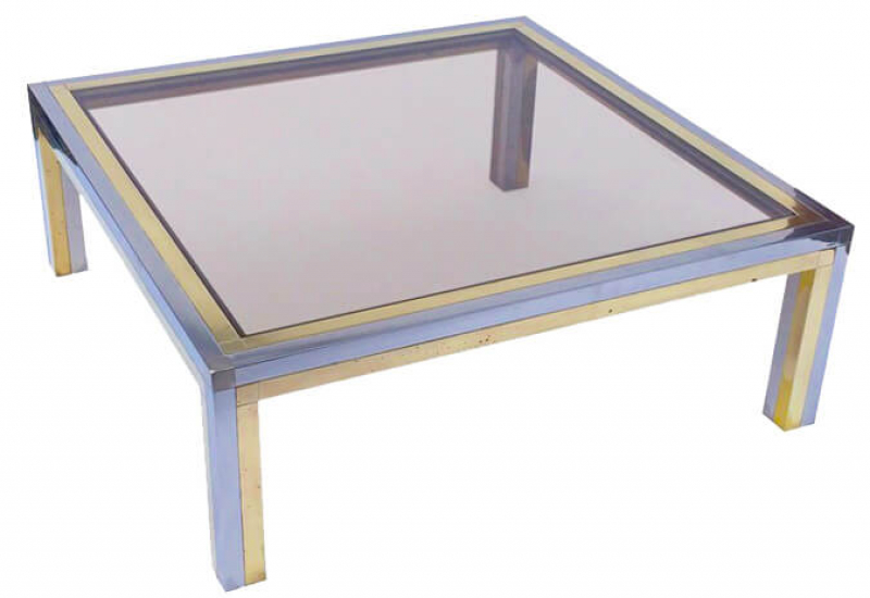 Romeo Rega Chrome & Brass Coffee Table