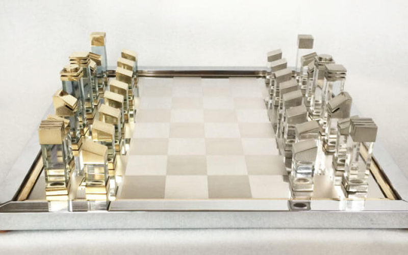 Romeo Rega Lucite Chess Set