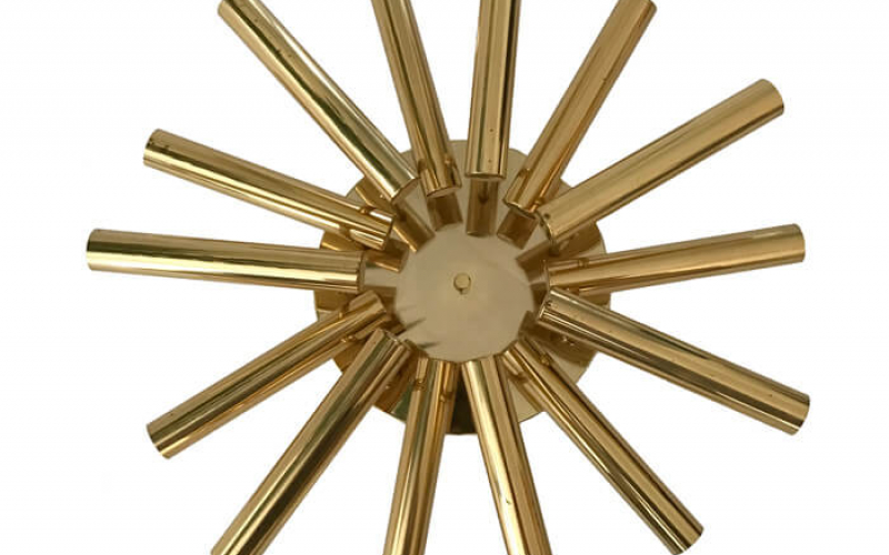 Sciolari Brass Sunburst Ceiling Light