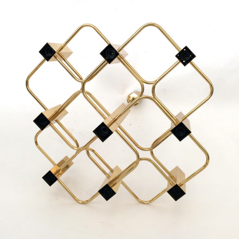 Stunning Brass Geometric Chandelier by Sciolari