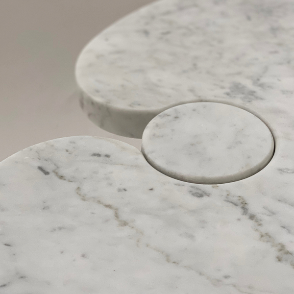 Angelo Mangiarotti White Marble Side Table