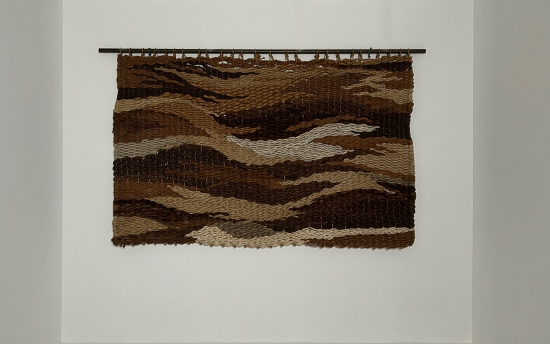 Large Woven Rope Tapestry by Wil Fruytier