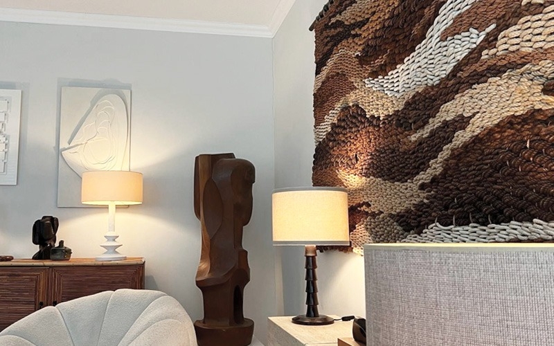 Large Woven Rope Tapestry by Wil Fruytier