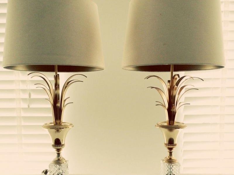 Pair of Maison Charles style Gilt Bronze Lamps