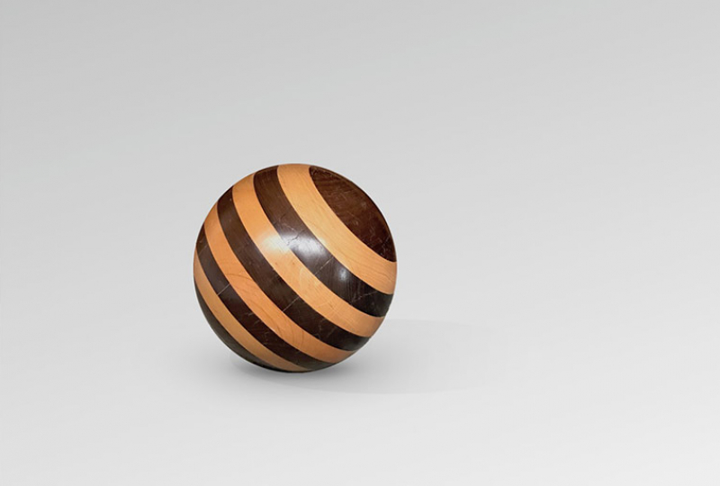 Mid Century Solid Wood Sphere