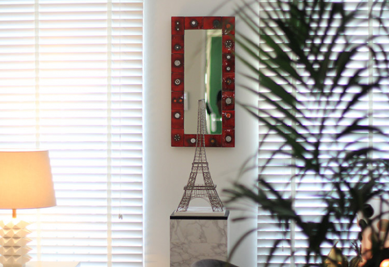 Oswald Tieberghien Red Ceramic Mirror