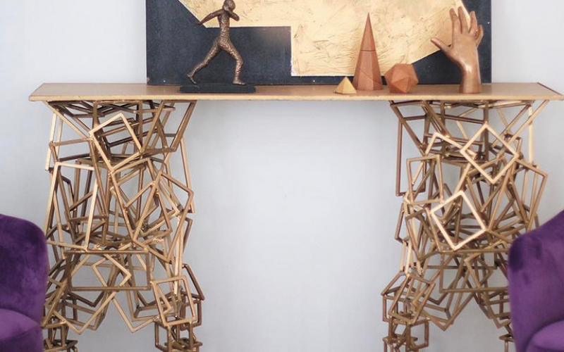 Spectacular Geometric Console Table