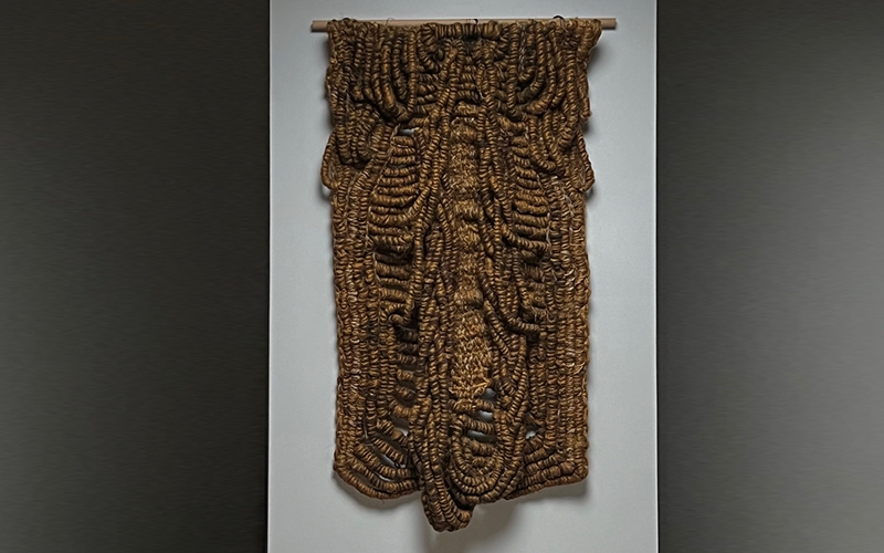 Vintage 1970s Hand-Woven Sisal Wall Tapestry